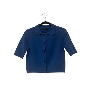 Massimo Dutti Womens Cardigan Sweater Small Blue Knit Wool Cashmere 5749/639 NWT